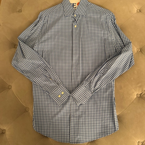 Peter Millar Summer Fit Check Print Button Down Shirt - Picture 1 of 4